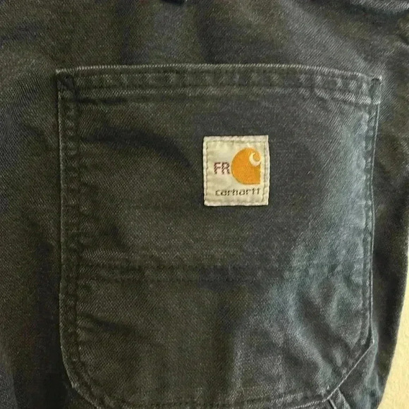 Carhartt Duck Flame Resistant 8-Pocket Utility Work Pants Black 44x30 NFPA 2112 - Picture 5 of 12